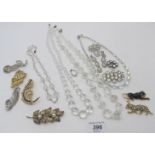 An assortment of vintage costume jewelle