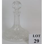 A Waterford crystal ship's decanter in the Lismore pattern. Etched mark to base.