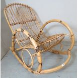 An early 20th century colonial bentwood bamboo rocking chair.