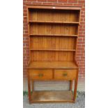 A 19th century and later stripped pine high-back dresser,