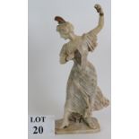A 19th Century marble sculpture of a Spanish flamenco dancer indistinctly signed to base.