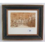 Greek School (contemporary) - `Athens', pencil signed limited edition etching,