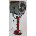 A vintage Strand Pattern No 243 theatre stage spotlight converted for domestic use and mounted on a