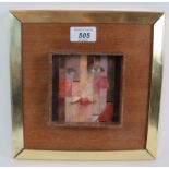 Peter Dawson (1973) - 'Honeybox', oil/assemblage, signed, dated, further info verso, 10cm x 10cm,