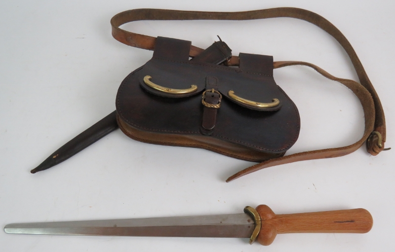 A medieval re-enactment pair of leather and steel leg guards, a steel throat protector, - Image 14 of 14
