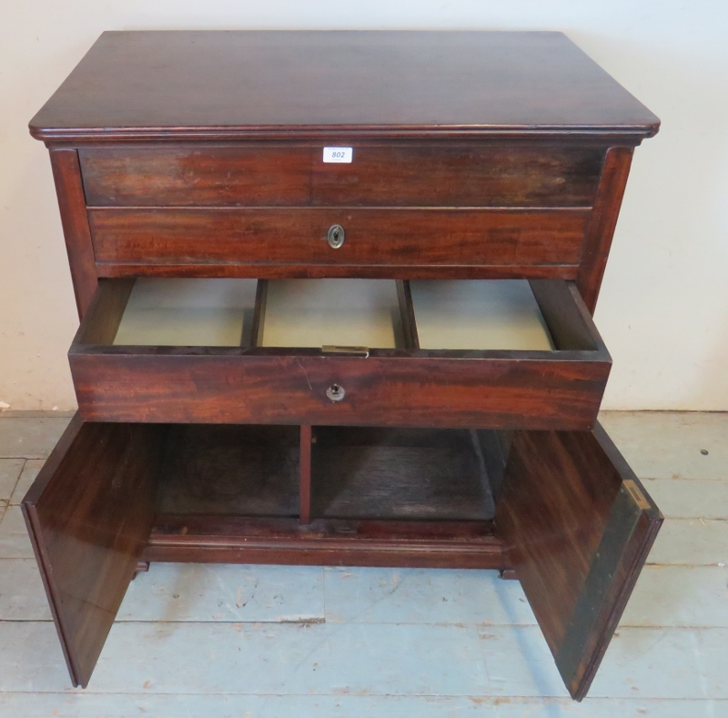 A 19th century continental mahogany campaign washstand, - Image 3 of 4