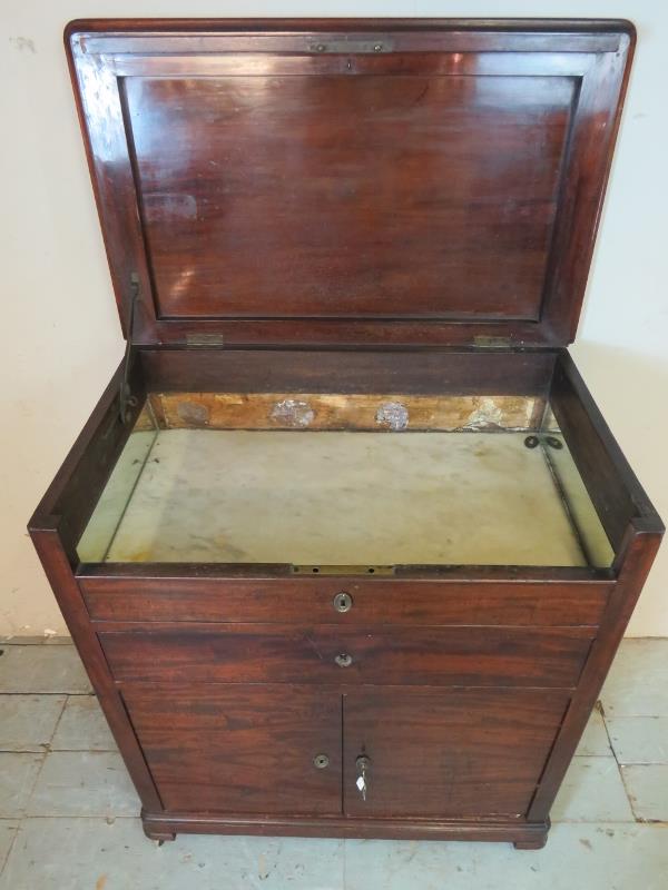 A 19th century continental mahogany campaign washstand, - Image 2 of 4