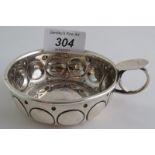 English silver Tastevin wine taster, hallmarked Birmingham 1904, George Nathan and Ridley Hayes.