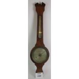 A 19th Century mahogany cased wheel barometer by J Farone Holborn Hill London. Overall height