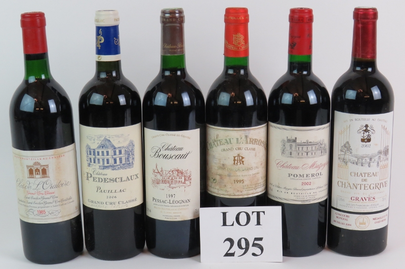 Six bottles of good quality Claret including Chateau de Chantgrice 2002, Chateau Mazeyres 2002,