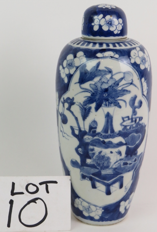 A fine Chinese antique porcelain covered vase decorated in the Kangxi style, probably 19th