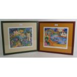 Eva Hannah (Australian, 1942-2021) - 'Olympics 2000' and ' Rainforest', two pencil signed limited