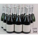 Twelve bottles of Oxney Estate Organic Vintage English sparkling wine 2014, 75cl 12%. (12).
