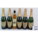 Five bottles of Sandhurst Vineyards Brut Vintage 2003 English sparkling wine 75cl and one bottle
