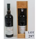 One bottle of Taylor's Vergellas Vintage Port 2002 in wooden presentation box and one bottle of