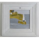Mike Calver (20th/21st Century) - 'St. Ives, April 2003', oil on board, signed, titled verso, 24cm x