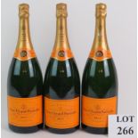 Three Magnums of Veuve Clicquot Ponsardin Brut NV champagne 150cl 12% vol. (3). Condition report: No