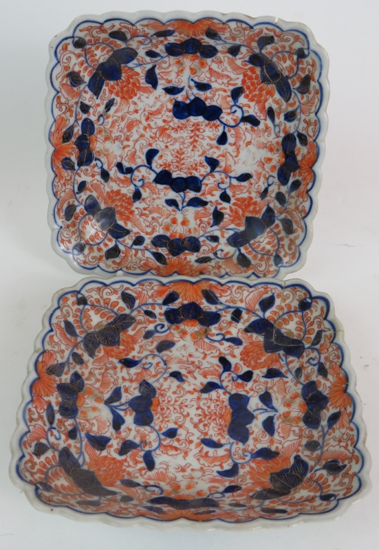 An antique blue and white Chinese porcelain dish with four character mark, a Japanese Satsuma dish - Bild 2 aus 10