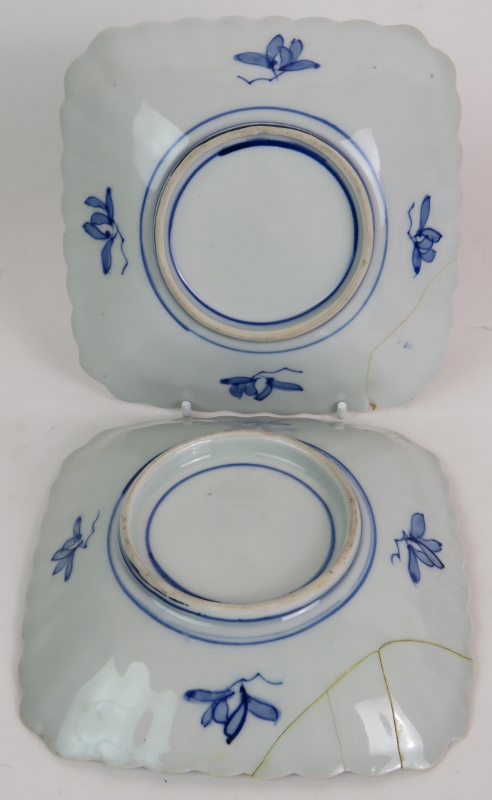 An antique blue and white Chinese porcelain dish with four character mark, a Japanese Satsuma dish - Bild 3 aus 10
