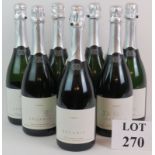 Eight bottles of Oxney Estate Organic Vintage English sparkling wine 2014, 75cl 12%. (8).