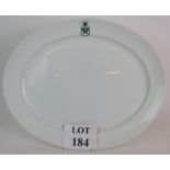 A large porcelain Sherwood Foresters Regiment Sergeants Mess meat platter 46cm x 38cm. Condition