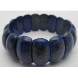 393ct natural lapis lazuli large panel bracelet, each polished lapis 23 x 13mm approx. Estimated: £