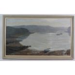 John Clifford Wing (20th century) - 'Cove at dusk', oil on canvas, signed, inscribed and label