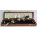 A copy of a 19th Century Highland Officer's Dirk in presentation case produced by John Barnett.