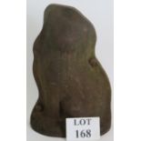 An unusual cast iron 2 piece mould for a cat figurine. Height 38cm. Condition report: Overall rust.