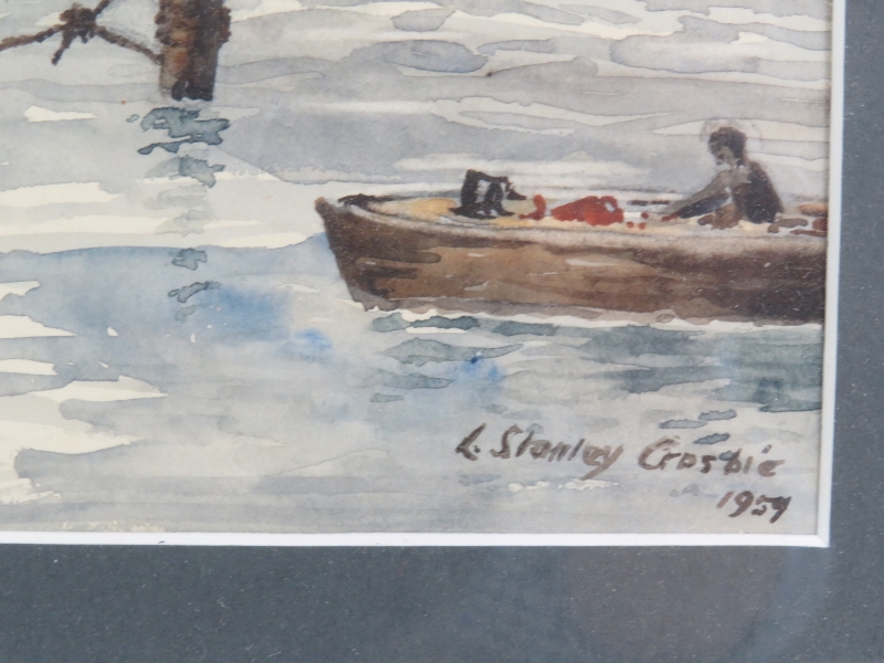 L Stanley Crosbie (1959) - `Venice', watercolour, signed, dated, 43cm x 27cm, framed. Condition - Image 2 of 4