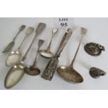 A quantity of good quality antique silver plated flat ware including a pair of asparagus tongs and a