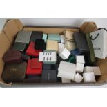 A box of empty jewellery and ring boxes, including Pandora, Links and Georg Jensen. (qty). Condition