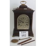 A George III mahogany cased striking bracket clock with engraved silvered dial inscribed Webster