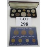 A cased collection of key date low mintage British coinage plus a 1953 Elizabeth II Coronation