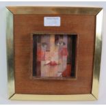 Peter Dawson (1973) - 'Honeybox', oil/assemblage, signed, dated, further info verso, 10cm x 10cm,