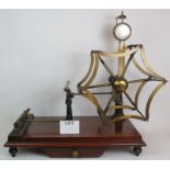 A 19th Century mahogany and brass Goodbrand & Co, Stalybridge industrial silk cloth winder, complete