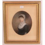 British School (19th Century) - 'Portrait of a lady', pastel, oval, 26cm x 22cm, framed. Condition
