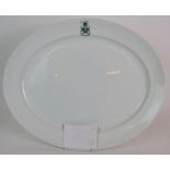 A large porcelain Sherwood Foresters Regiment Sergeants Mess meat platter 46cm x 38cm. Condition