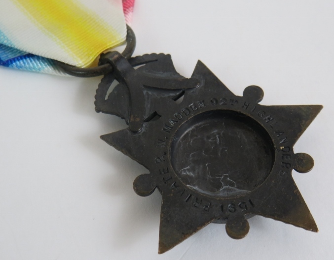 An 1880 Afghan war Kabul to Kandahar bronze star medal engraved to Private Robert W Madden, '591, - Image 3 of 4