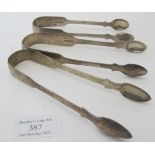 Two pairs of Exeter silver sugar tongs, Exeter 1832 & 1839, and another pair of silver sugar