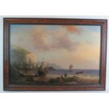 Mauritz Frederik Hendrik de Haas (Dutch/American, 1832-1895) - 'Coastal landscape with fishing boats