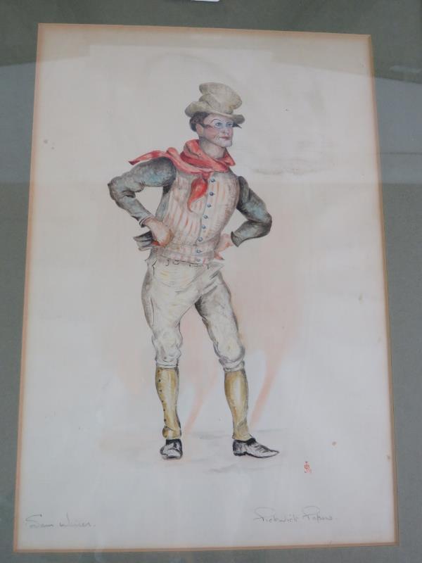 JB (1939/40/41) - A series of 4 watercolours depicting Dickensian characters, monogrammed, dated, - Image 3 of 7