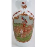 A Boer War commemorative white glass vase bearing a military scene and the legend 'Sons of the