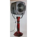 A vintage Strand Pattern No 243 theatre stage spotlight converted for domestic use and mounted on