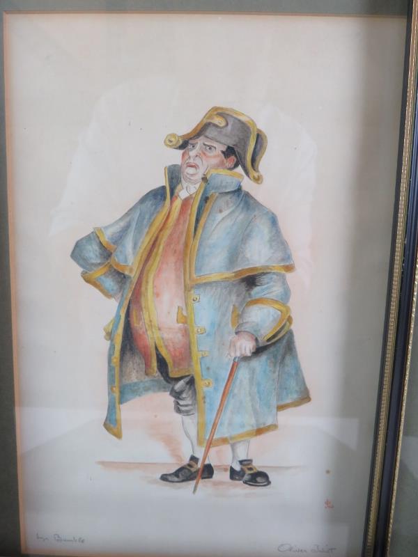JB (1939/40/41) - A series of 4 watercolours depicting Dickensian characters, monogrammed, dated, - Image 5 of 7