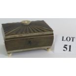 A small 19th Century Indian horn and bone workbox with lift out compartment tray, 18cm x 12.5cm (