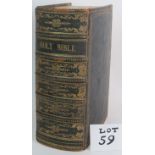 A very large Victorian family devotional Bible dated 1852 with references by Rev Matthew Henry.