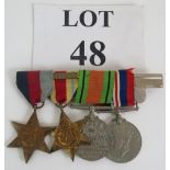 A WW2 medal group including a 1st Army Africa Star, 1939-1945 star, Defence medal and 1939-1945