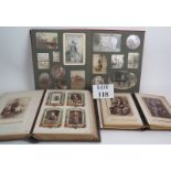 Two leather bound Victorian photo albums containing mainly Scottish family photos plus an early 20th