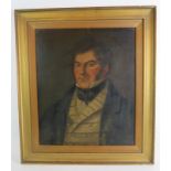 British School (19th Century) - 'Portrait of a Gentleman', oil on panel, 56cm x 47cm, giltwood